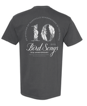 Load image into Gallery viewer, Discounted Bird Songs 2025 T-shirt - 10th year Anniversary Limited Edition